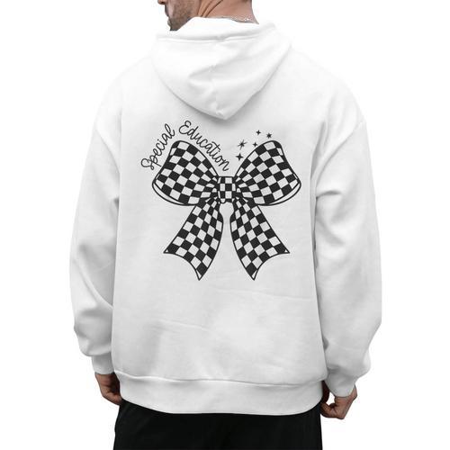 Retro Special Education Squad Coquette Bow SPED Teacher Men's Hoodie Back Print - teacherstshirts.com