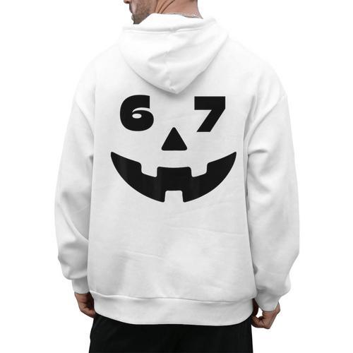 Six Seven Halloween Costume For Students Teachers 6 7 Men's Hoodie Back Print - teacherstshirts.com AU
