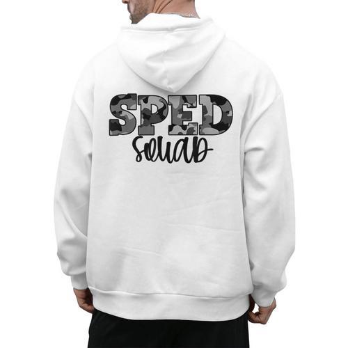 Special Education Squad Camo SPED Teacher Men's Hoodie Back Print - teacherstshirts.com AU