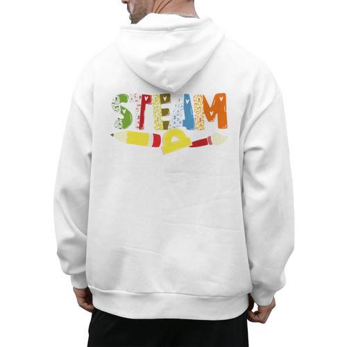 Steam Teacher Science Tech Engineering Arts Maker Men's Hoodie Back Print - teacherstshirts.com DE