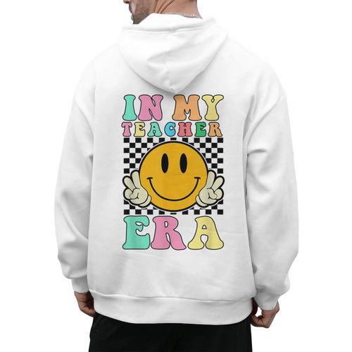 In My Teacher Era Retro Back To School Teacher Student Men's Hoodie Back Print - teacherstshirts.com CA