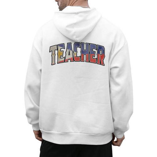 Teacher Filipino Vintage Heritage DNA Flag Men's Hoodie Back Print - teacherstshirts.com