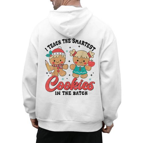 Teacher Of Smart Cookies Cute Gingerbread Teacher Christmas Men's Hoodie Back Print - teacherstshirts.com UK