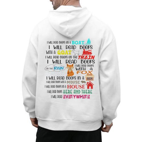 Teacher I Will Read Book On Boat Kids Women Bookworm Men's Hoodie Back Print - teacherstshirts.com AU