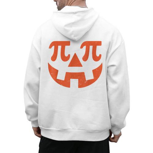 Thanksgiving Math Teacher Pumpkin Pi Pie Math Costume Men's Hoodie Back Print - teacherstshirts.com