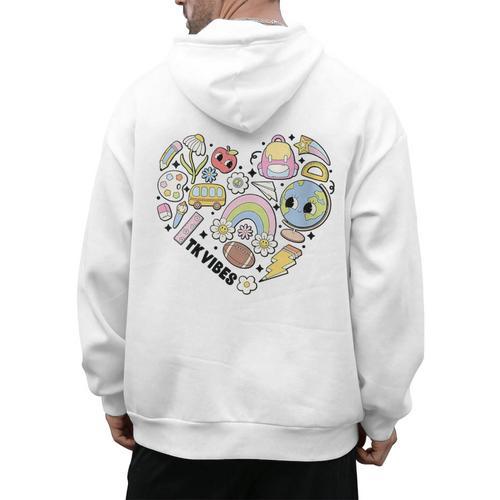 TK Vibes Back To School TK Kid Girl TK Team TK Teacher Women Men's Hoodie Back Print - teacherstshirts.com CA