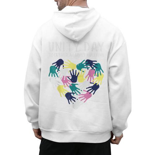Together Against Bullying Unity Day Teachers Kids Toddler Men's Hoodie Back Print - teacherstshirts.com UK