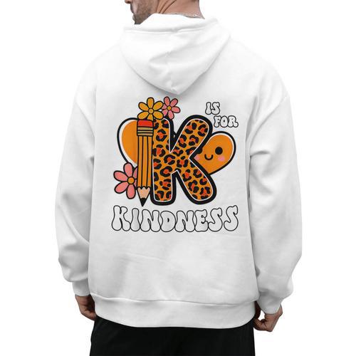 Unity Day Shirt Kindness Orange Teacher Kids Be Kind Men's Hoodie Back Print - teacherstshirts.com UK