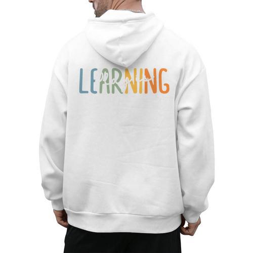 Vintage Play Is Learning Back To School Toddler Teacher Men's Hoodie Back Print - teacherstshirts.com