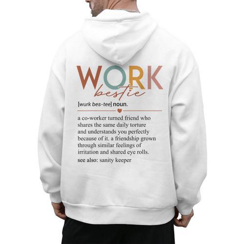 Vintage Work Bestie Definition Teachers Nurses Boss Women Men's Hoodie Back Print - teacherstshirts.com AU
