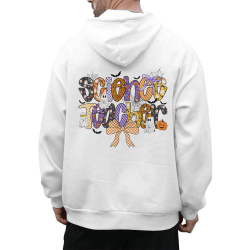 Women Spooky Science Teacher Halloween Science Stem Teacher Men's Hoodie Back Print - teacherstshirts.com
