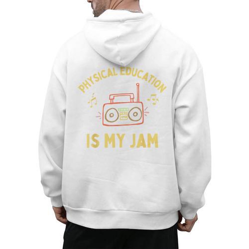 Women's Physical Education Is My Jam PE Teacher Appreciation Men's Hoodie Back Print - teacherstshirts.com CA