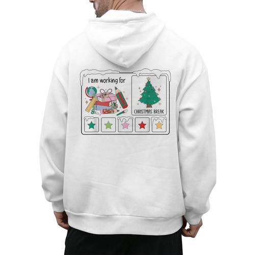 I Am Working For Christmas Break Special Education Teacher Men's Hoodie Back Print - teacherstshirts.com