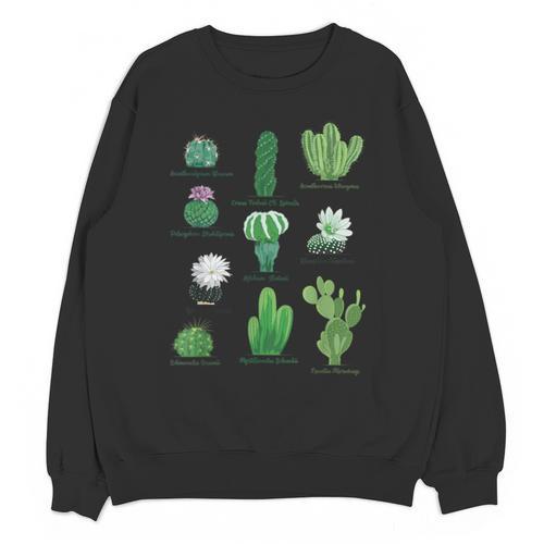 10 Types Of Cactus Succulent Teacher Chart Cactus Lover Tee Unisex Sweatshirt - teacherstshirts.com