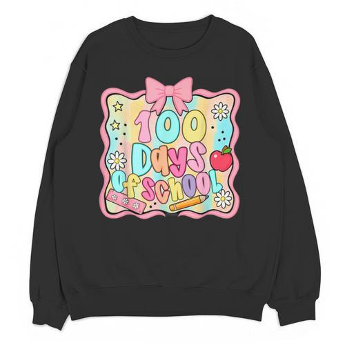 100 Days Of School Preppy 100th Day Of School Teacher Kids Unisex Sweatshirt - teacherstshirts.com DE