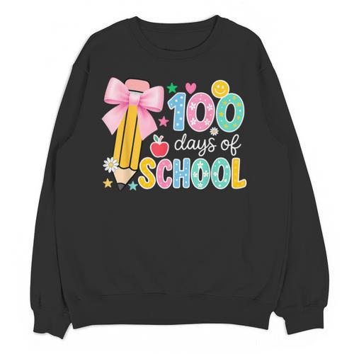 100 Days Of School Preppy 100th Day Of School Teachers Girls Unisex Sweatshirt - teacherstshirts.com UK