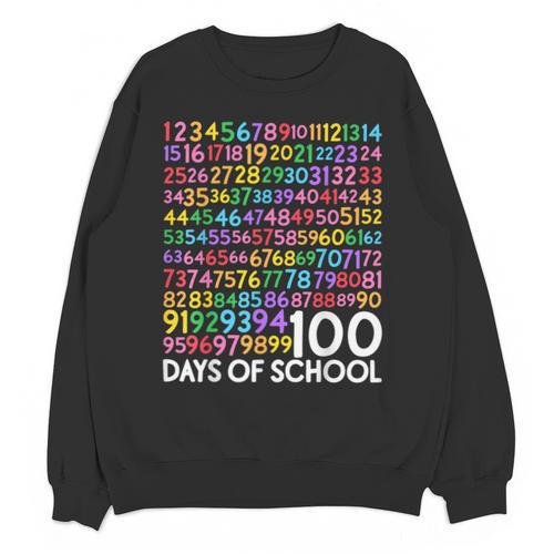 100th Day Of School Teacher Kids 100 Days Math Numbers Unisex Sweatshirt - teacherstshirts.com AU