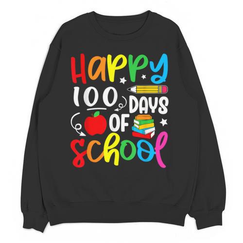 100th Day Of School Teachers Kids Girls Child Happy 100 Days Unisex Sweatshirt - teacherstshirts.com AU