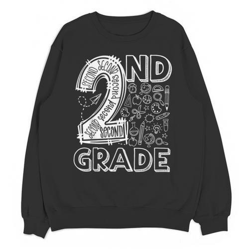 2nd Grade Typography Team 2nd Grade Teacher Back To School Unisex Sweatshirt - teacherstshirts.com DE
