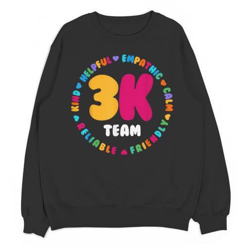 3K Team & Teacher Squad Threes Crew PreK Elementary Team Unisex Sweatshirt - teacherstshirts.com DE