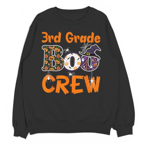 3rd Grade Boo Crew Halloween Teachers Students Costume Unisex Sweatshirt - teacherstshirts.com DE