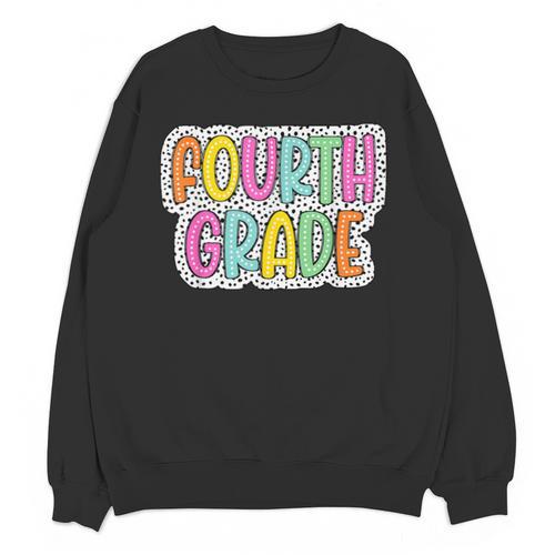 4th Grade Back To School Dalmatian Dots Teacher Student Unisex Sweatshirt - teacherstshirts.com