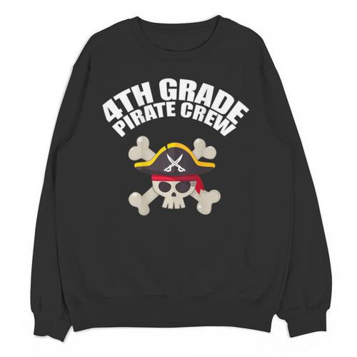 4th Grade Pirate Crew Halloween Costume Cool Teacher Student Unisex Sweatshirt - teacherstshirts.com