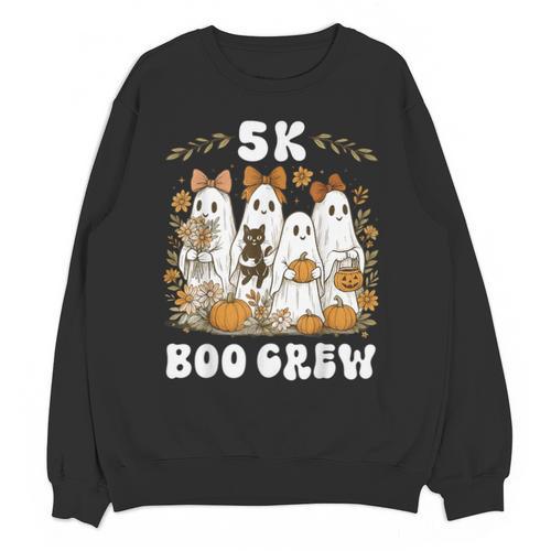 5K Boo Crew Halloween Teacher K5 Floral Ghost Trick Or Teach Unisex Sweatshirt - teacherstshirts.com CA