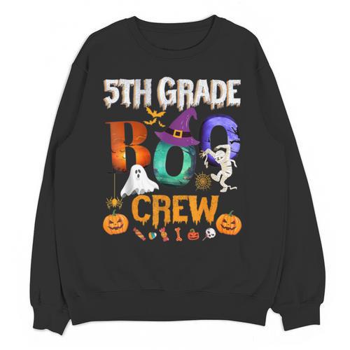 5th Grade Boo Crew Teacher Student Halloween Costume For Men Women Kids Unisex Sweatshirt - teacherstshirts.com CA