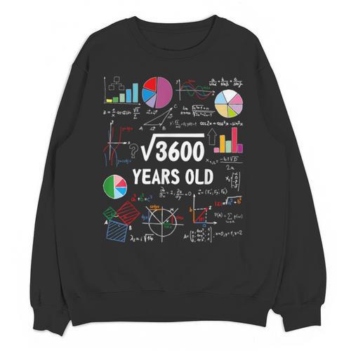 60 Year Old Math Teacher Square Root Of 3600 60th Birthday Unisex Sweatshirt - teacherstshirts.com AU