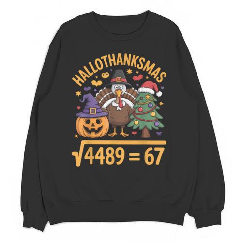 67 Meme Math Teacher Root 4489 Hallothanksmas Six Seven Unisex Sweatshirt - teacherstshirts.com