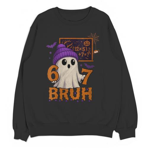 67 Teacher Halloween Ghost Six Seven Meme Math Equation Bruh Unisex Sweatshirt - teacherstshirts.com DE