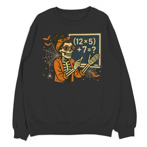 67 Teacher Halloween Skeleton Six Seven Meme Math Unisex Sweatshirt - teacherstshirts.com