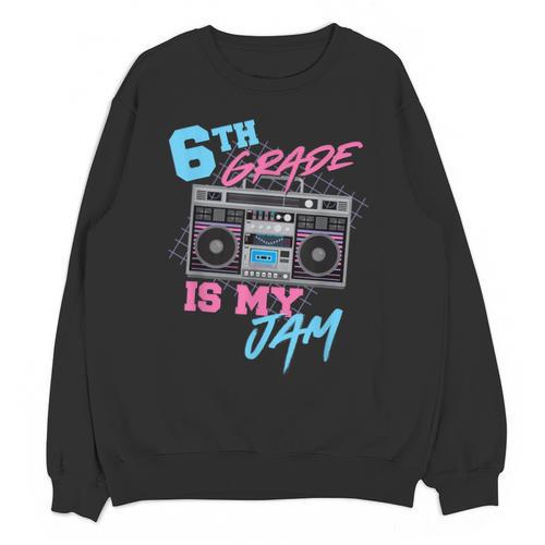 6th Grade Is My Jam Vintage 80s Boombox Teacher Student Unisex Sweatshirt - teacherstshirts.com AU