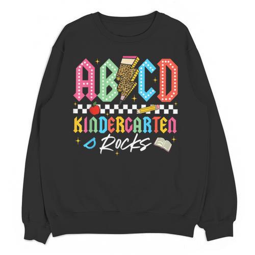 ABCD Kindergarten Rocks Pencil Lightning Teachers Rock Boys Unisex Sweatshirt - teacherstshirts.com AU