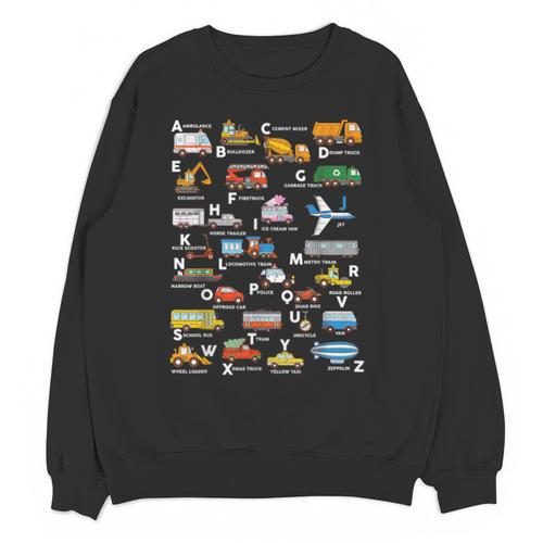 Alphabet Vehicles ABCs Learning Teachers Kids Boys Girls Unisex Sweatshirt - teacherstshirts.com AU