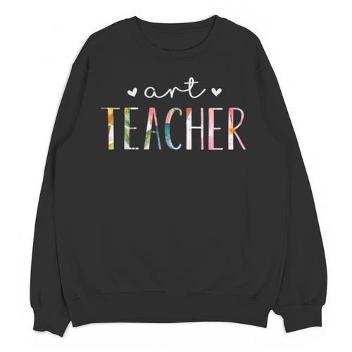 Art Teacher Cute Floral Unisex Sweatshirt - teacherstshirts.com DE