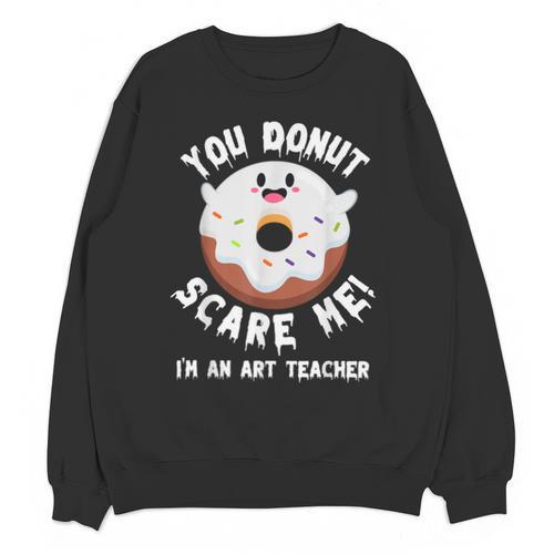 Art Teacher Halloween Donut Lover Costume Kawaii Monster Unisex Sweatshirt - teacherstshirts.com