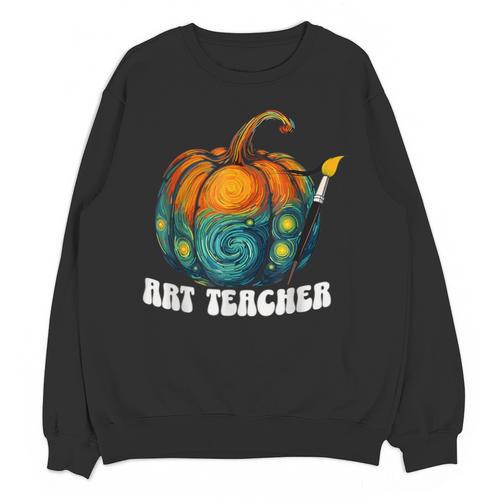 Art Teacher Pumpkin Halloween Night Men Women Unisex Sweatshirt - teacherstshirts.com UK