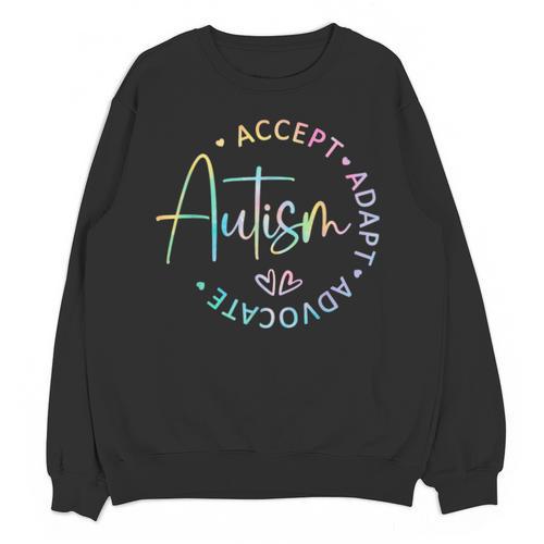 Autism Awareness Accept Adapt Advocate Autism Mom Teacher Unisex Sweatshirt - teacherstshirts.com AU