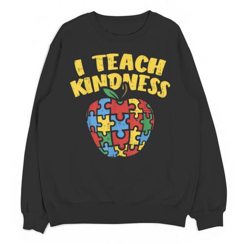 Autism Teacher Shirt I Teach Kindness Apple Puzzle Awareness Unisex Sweatshirt - teacherstshirts.com AU