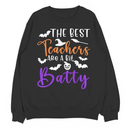 The Best Teachers Are A Bit Batty Teacher Bat Halloween Unisex Sweatshirt - teacherstshirts.com DE