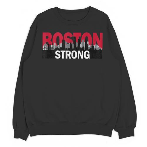 Boston Strong Logo Vintage Boston City Skyline Unisex Sweatshirt - Bostonterriersmerch.com
