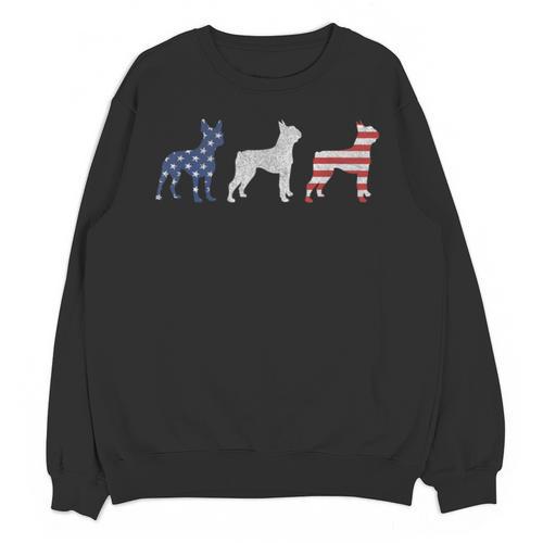 Boston Terrier 4th Of July Dog Patriotic USA Flag Man Woman Unisex Sweatshirt - Bostonterriersmerch.com