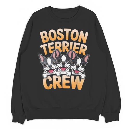 Boston Terrier Crew Cartoon For Dog Owner Pet Boston Terrier Unisex Sweatshirt - Bostonterriersmerch.com