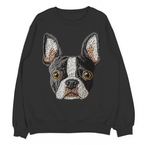 Boston Terrier Cute Puppy Face Dog Lover Pet Owner Unisex Sweatshirt - Bostonterriersmerch.com CA