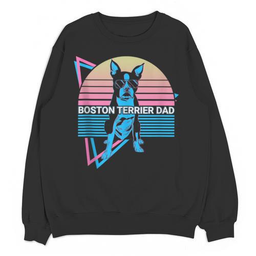 Boston Terrier Dad Retro Unisex Sweatshirt - Bostonterriersmerch.com