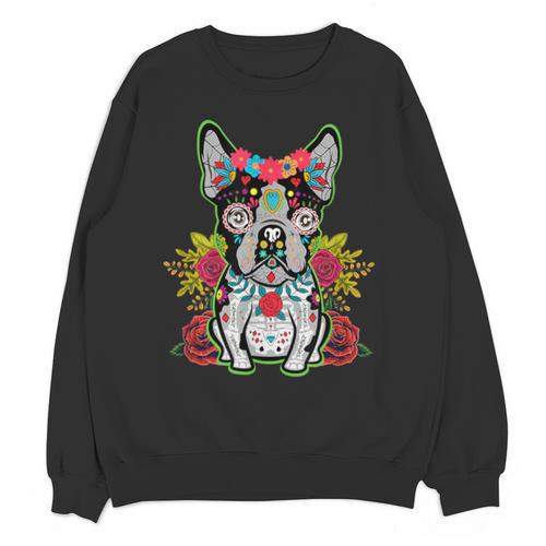 Boston Terrier Dia De Los Muertos Day Of The Dead Dog Skull For Men Women Kids Unisex Sweatshirt - Bostonterriersmerch.com