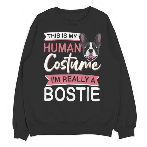 Boston Terrier Dog Bostie Halloween Costume Dog For Kids Unisex Sweatshirt - Bostonterriersmerch.com