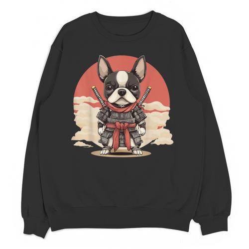 Boston Terrier Dog Japanese Style Samurai Dogs Unisex Sweatshirt - Bostonterriersmerch.com